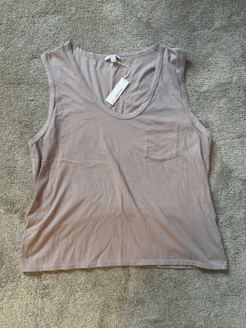 James Perse Mauve Scoop Neck Pocket Tank NWT